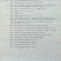Typewritten list of Kodachrome images of botanical specimens, Tucson, Arizona, for use in Jack Rabbit Group, Hall of North American Mammals