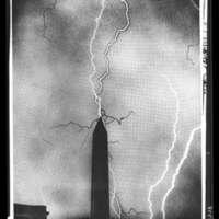 Lightning striking the Washington Monument, Washington DC